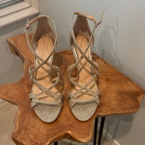 Badgley Mischka Glittering Strappy Heels